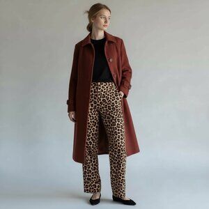 Vintage 50s 60s Furlaine Worumbo Clay Pink Red Mohair Wool Coat Overcoat Retro